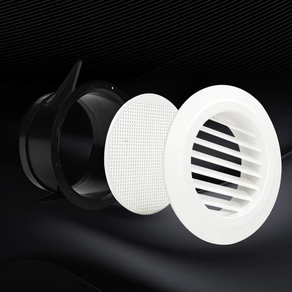 Ventilationsgaller med skyddsgaller, ABS, vit