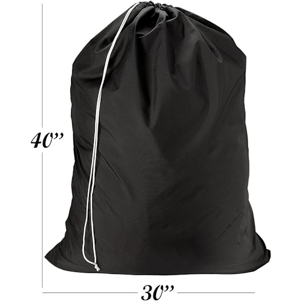 Vaskeri Nylon Vaskeripose, Låsebar Snøring Lukking & Maskinvaskbar, Store Vesker Vil Passe En Vaskerikurv Eller Hylle (Svart, 2-Pakk) 30*40 tommer