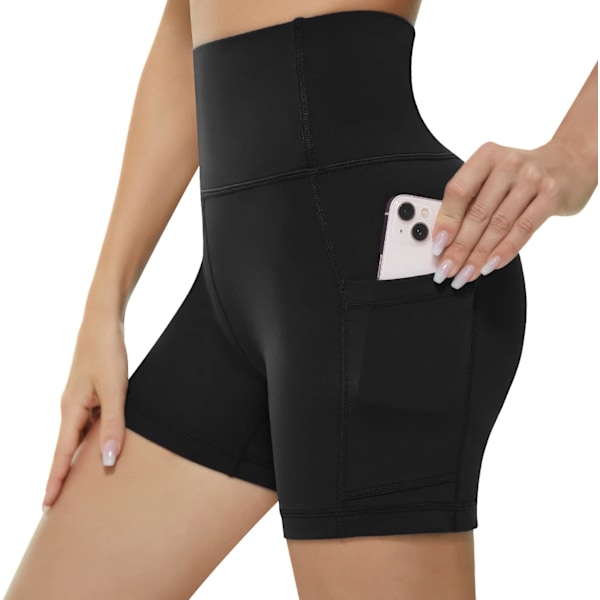Kvinners høye midje aktive slitasje shorts yoga leggings, magekontroll trening