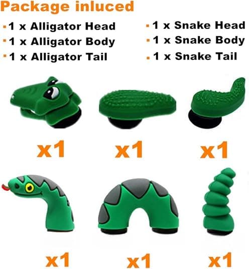 2 Set (Orm, Alligator) Skoprydnader för Crocs Clog Sko Dekoration