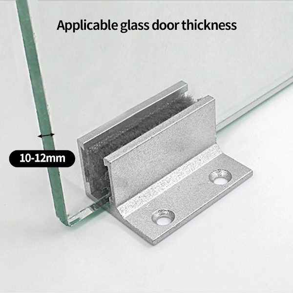 Skydedørsgulvguide Glasklemme Glashyldebeslag Skydedørssystem 2 stk. Aluminium Legering Guide Skydetilbehør Dørbeslag