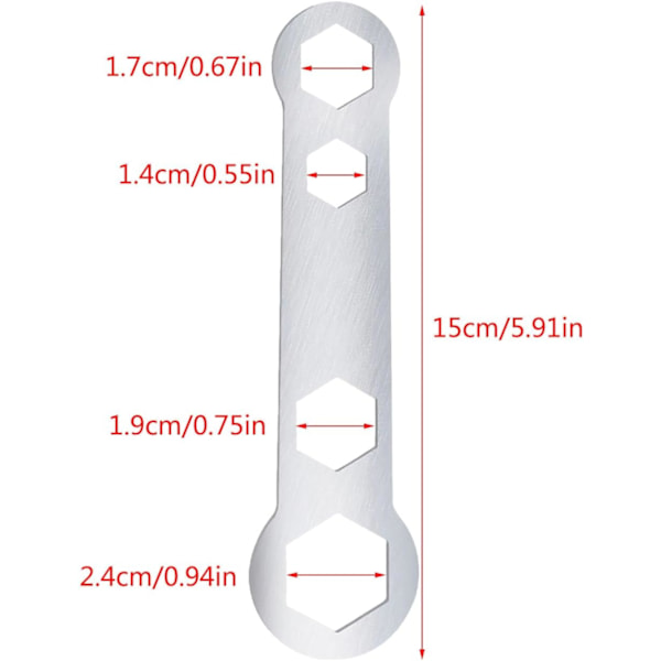 Justerbar størrelse herdet dobbelt-endet justerbar skiftenøkkel med 14mm, 17mm, 17mm, 24mm lengde for ulike bruksområder