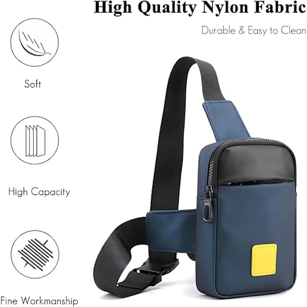 Herr Crossbody-väska Herr Bröstväska Lätt Crossbody-väska Axelväska för Resor Sport Vandring Cykling Camping Utflykt Slungväska