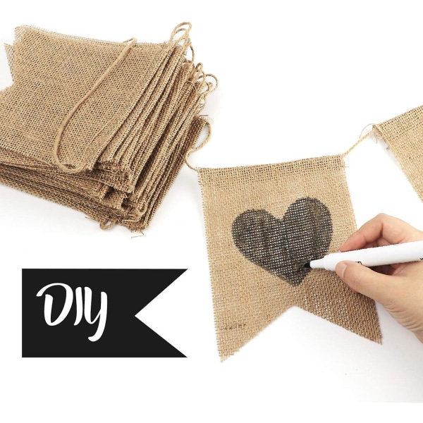 30 st Burlap Banner Justerbara Flaggor DIY Banner 5 x 7 tum