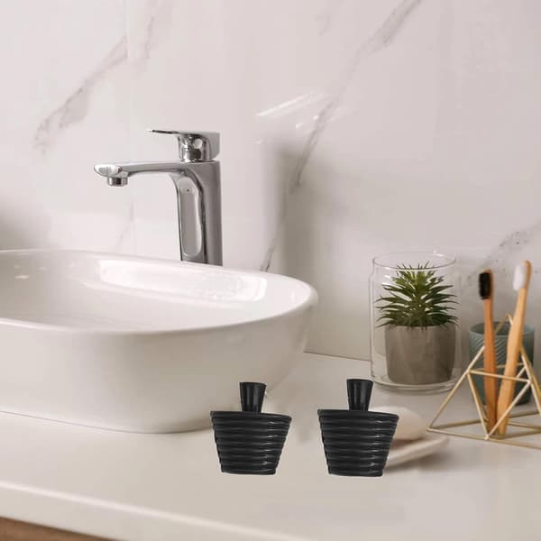 Sett med 2 universelle silikonpropper for badekar og vask