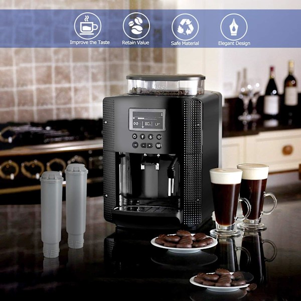 Pakke med 2 vandfilterpatroner til Melitta/Krups Claris F088 F088 01/Siemens TCZ60003/AEG/Neff/Bosch TCZ6003 kaffemaskine