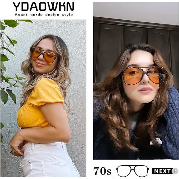 Klassinen Vintage Aviator Aurinkolasit Naisille Miehille Suuri Kehys Retro 70-luvun Aurinkolasit