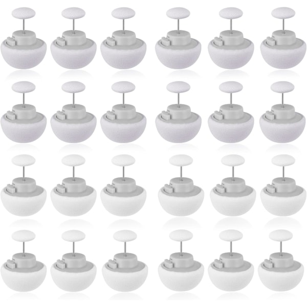 Täcke Clip, 24 Pack Täcke Hållare, Svamp Fästklämmor Täcke Stift med Knapp Runda Fästklämmor för Täcke - 12 Vita + 12 Grå