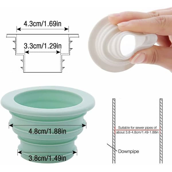 Avloppsrörstätningsplugg, 5 st deodoranttätningsring, universell avloppstätningsplugg, avloppsrörstätningsplugg (3,8 - 4,8 cm)