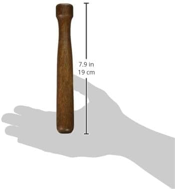 Trämuddlare, lackerad valnöt, brun, 19 cm/7,9 tum