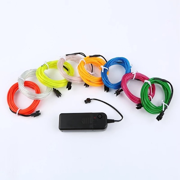 Bil LED-inredning Strip Light 3m Neon String Lights Glowing Ambient