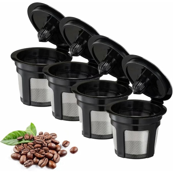 Gjenbrukbare K-kopper, 4-paknings Universal Fit Gjenbrukbare kaffefiltre med Food Gra