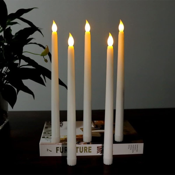 LED-stearinlys, flammeløse stearinlys, lampelys, 28 cm lange stearinlys til jul