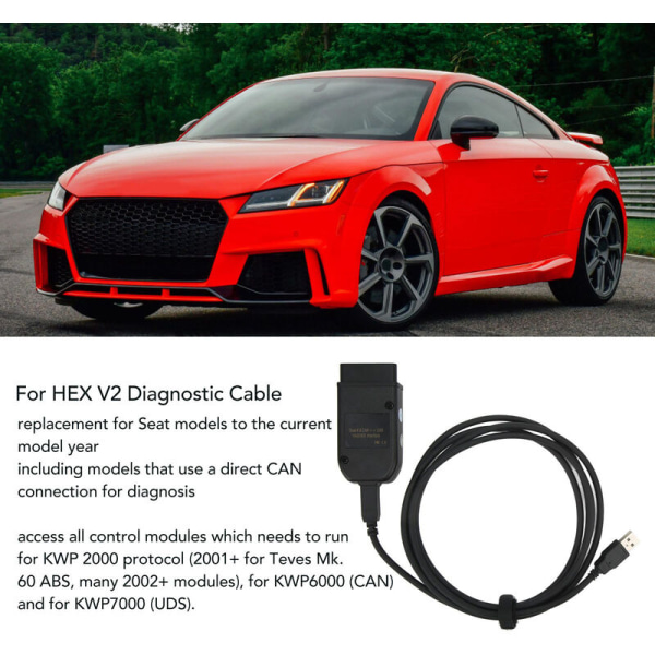 For HEX V2 V22.3 Plug and Play Bilfel Fel Sökare Diagnostikverktyg för KWP 200