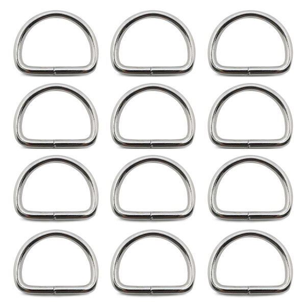 12 st D-ringar Metall D-ring Förslutningsspännen Icke-svetsade Spännen Ring Sybehör kompatibla Plånböcker Ryggsäckar Djurhalsband Spännen DIY Hantverk, 3,5*2