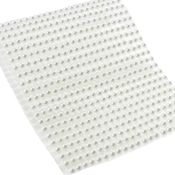 Beige Halvrunde Kunstige Perler Stickers Selvklæbende Perle Stickers Flad Bag Perle Stick på Hvide Perle Applikationer Pynt (4MM)