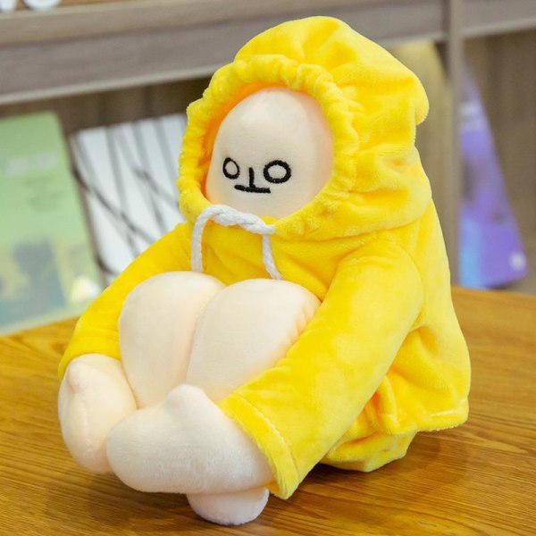 2 stk plysj bananmann leker, rare banan utstoppede dyr dukke, morsom
