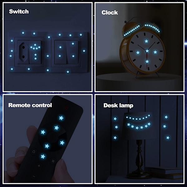 Glow-in-the-dark planeter, Glow-in-the-dark stjerner, solcelle tak astronaut, selvlysende fluorescerende galakse veggklistremerker dekorasjon for baby barn jenter gutter