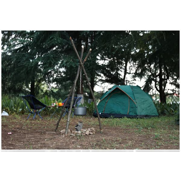 Camping Tripod Board - Forvandl grene til et bål tripod, rustfrit stål