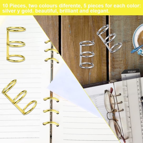 10 stk. Bindepermer Ringe Binder Binde Metallringer Antirust Ringe Album S