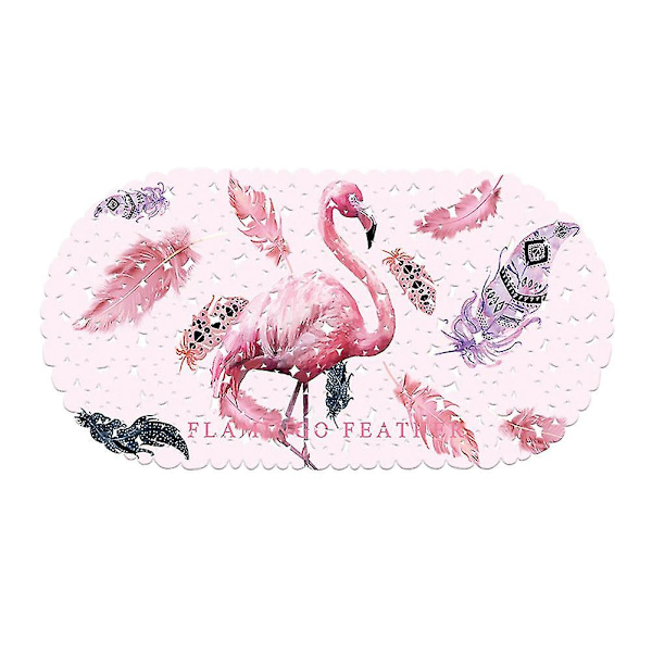 Liukumaton Flamingo-kuvioitu ovi- ja lattiamatto kylpyhuoneeseen, kotiin ja hotelliin (69x35 cm)