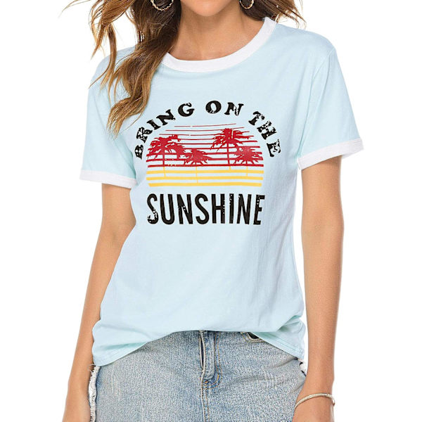 Bring On The Sunshine Grafisk Langærmet T-Shirt Dame Top Sweater,L