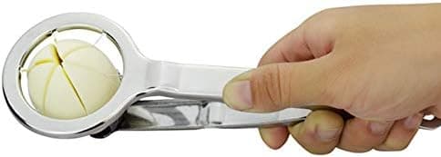 Egg Slicer Sivise Hard-boiled Eggs in 6 Equal Segments in One Action (Silver)