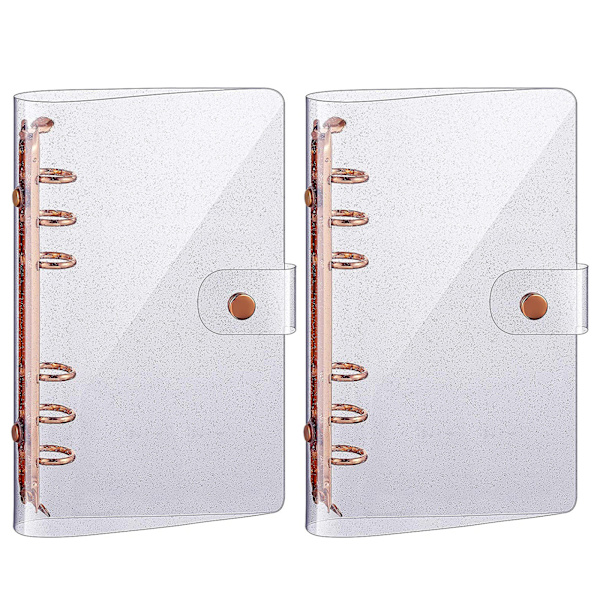 2-Ring Clear Binder Covers, Personal A6 Transparent PVC Binder Cover Notebo