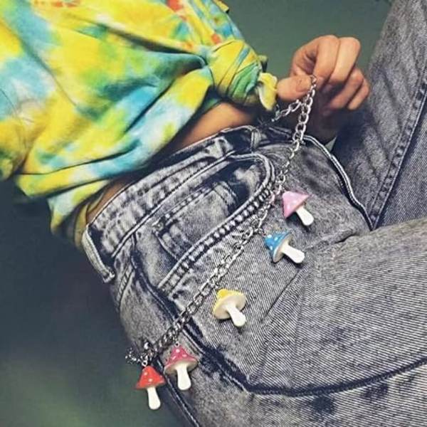 Candyfärgad akryl svamp byxkedja personlig mångsidig svamp byxkedja