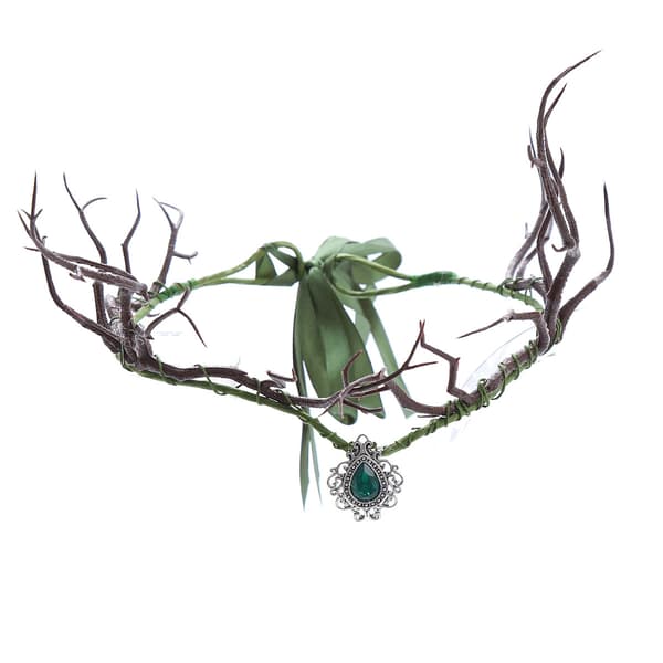 Hodebånd Fe Antler Krone, Elf Blomster Hodebånd Kunstig Tre
