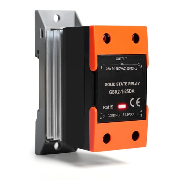 Solid State Relä, GSR2-1-25DA Integrerat Solid State Relä Med SSR Relä DC AC Styrning Solid State Relä DIN-Skena Montering