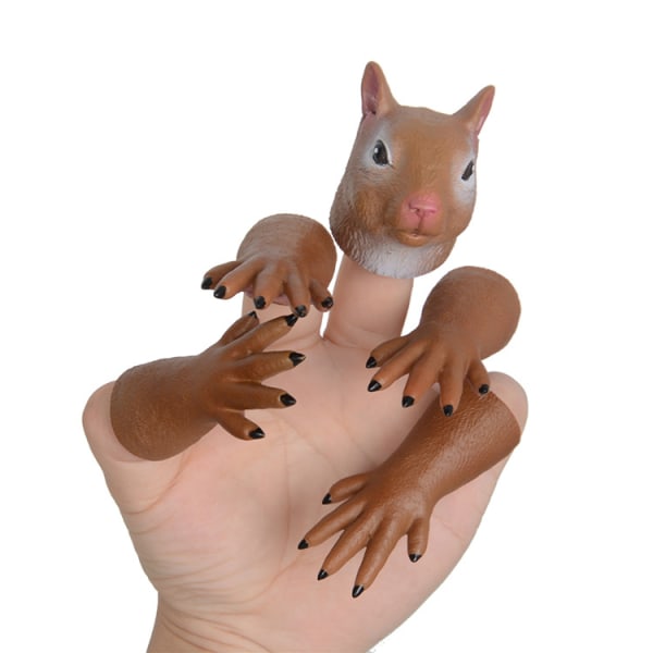 Handi Squirrel Finger Leksaker Hand Puppet Nyhet Djur Tiny Handy Doll Rekvisita