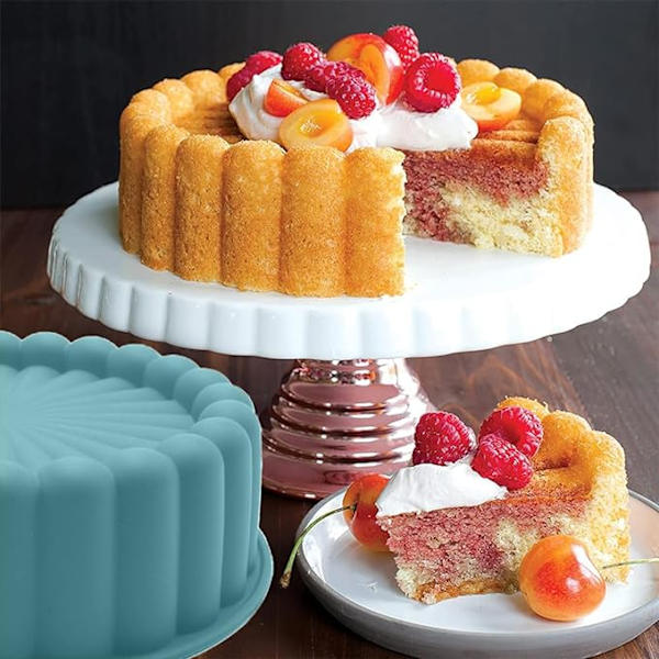 Silikone kagemåtte, 20 cm rund kagemåtte, kagemåtte, rund silikoneform, genanvendelig rund kagemåtte til cheesecake, brownie