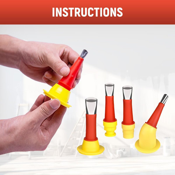 Tetningsdyseapplikator gjenbrukbar, Universal innebygd gummidyse verktøysett, Universal gummidyse verktøysett med base (19PCS(5 tilbehør))