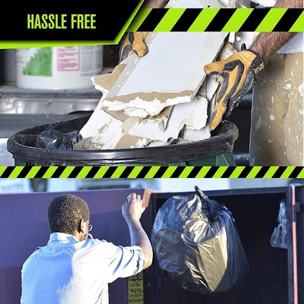Extra starka sopsäckar - (Stort paket med 50) - Stora svarta plastsoplinjer
