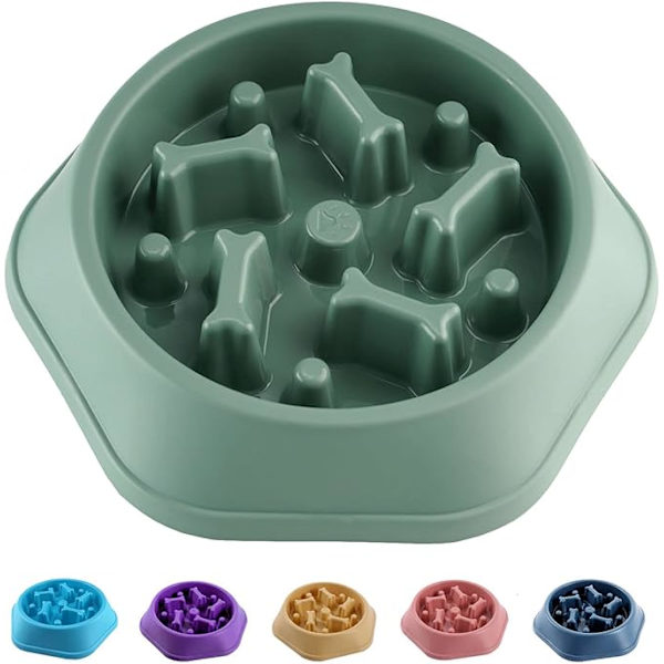 Långsam matare hundskål Anti-slukande hälsosam ätning interaktiv Bloat Stop Fun alternativ halkfri hund långsam matning långsam ätning grön 23,5*5cm