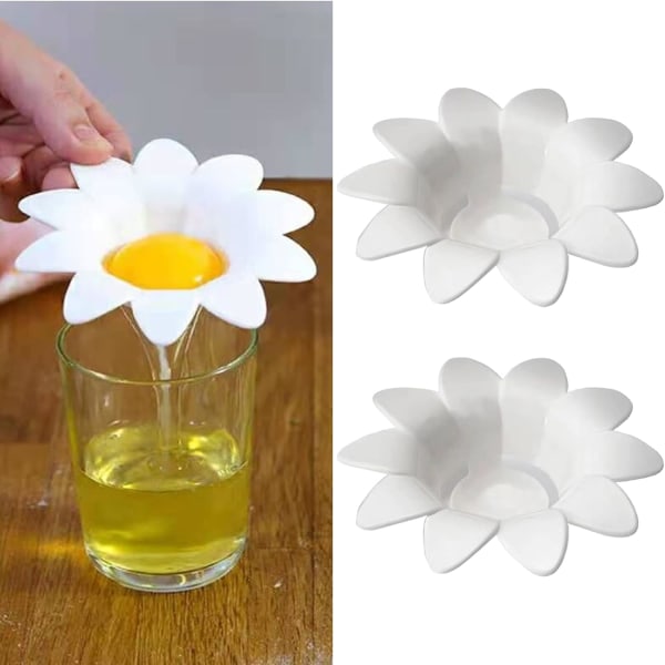 2 Stk Nyhed Æggeskiller Æggeblommefjerner Daisy Egg White Separator Creat