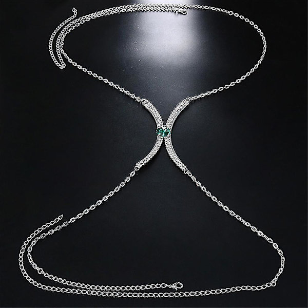 Kvinnors Rhinestone Monterad Bröstkedja Bikini Underkläder Kroppssmycken S
