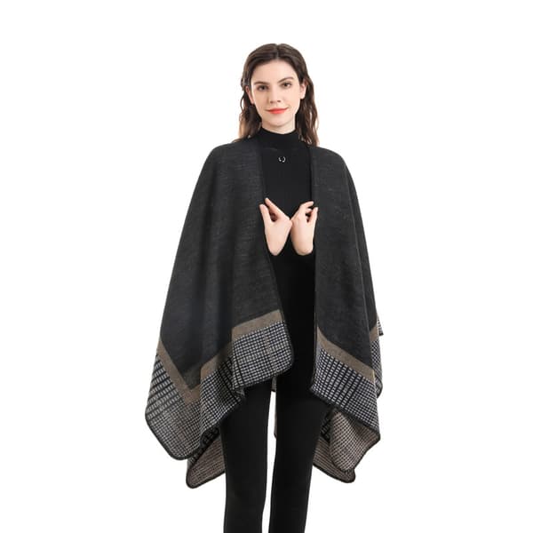 Dame Ponchoer Sjal Wraps Oversized Vinter Sko Dame Knæ