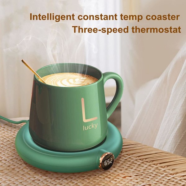 Smart kopvarmer, kopvarmer til kaffe, mælk, te, drikkekrus