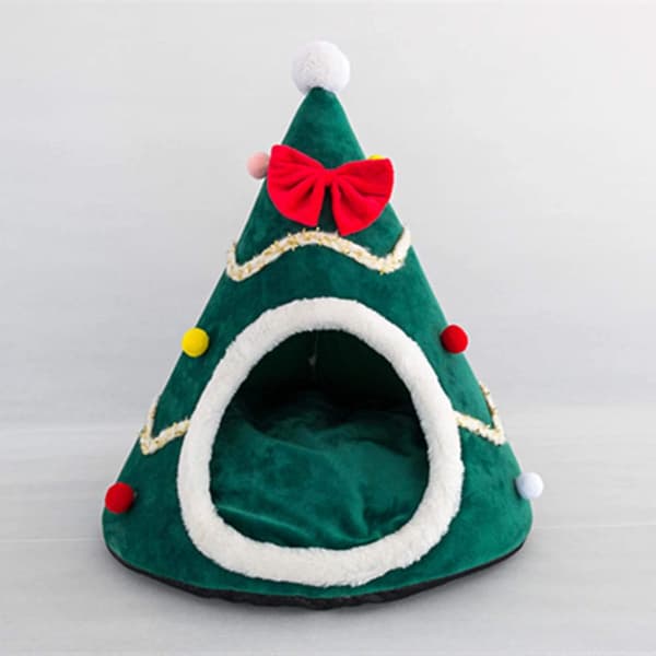 Julgran Tält Kattströ Plush Husdjur Sovande Säng Varm Vinter Katt Bo