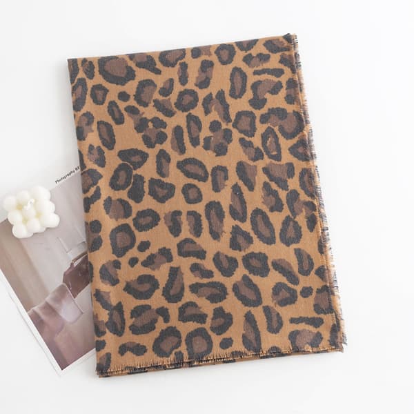 Elegant Leopard Pashmina Skjerf Vinter Varm Wrap Sjal for Bryllup