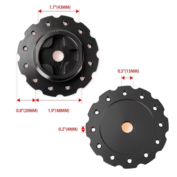 Bilratnav, Præcis Udskiftningsratadapter kompatibel med Thrustmaster T300 T500 PCD 73mm (Sort)
