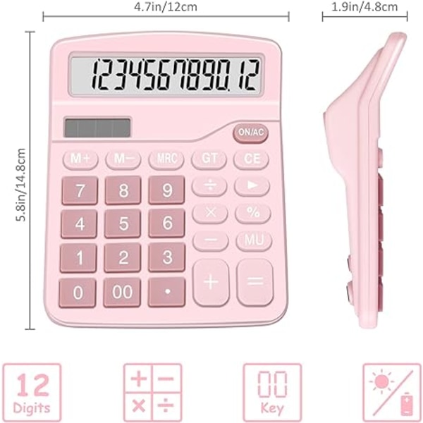 Kalkylatorer, 2-pack funktionella skrivbordskalkylatorer sol- och AA-batteri