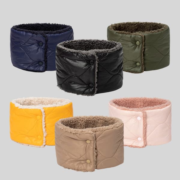 Unisex Halstørklæde Dun Knapper Efterår Vinter Fleece Foret Mænd Kvinder Tørklæde