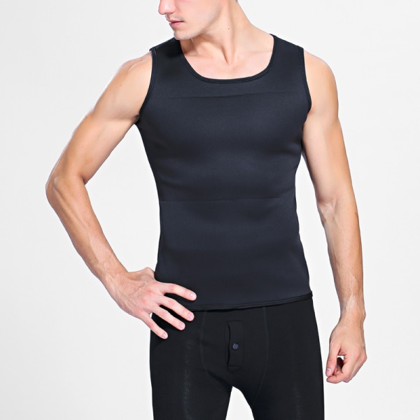 Män Neopren Sauna Thermo Sweat Body Shaper Midjetränare Slim Korsett Väst