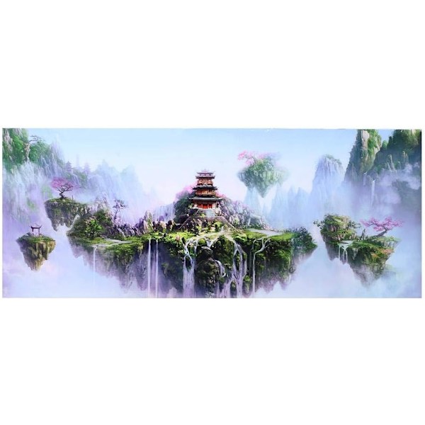Akvariebaggrundsplakat, 3D PVC Vandtæt Klæbende Fisketank Sky Castle