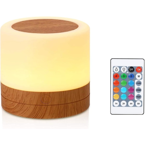 Natlampe, bærbar touch-lampe, sengebordslampe, genopladelig, dæmpbar E