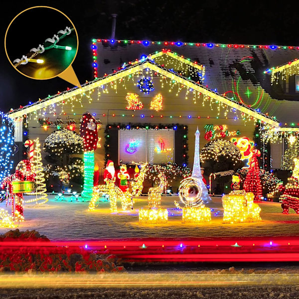 30 st. Plastjulklappsklipp, Julklappskrok, Ljusrännklipp, Rännkrokar för inomhus och utomhus, Jul, Vit