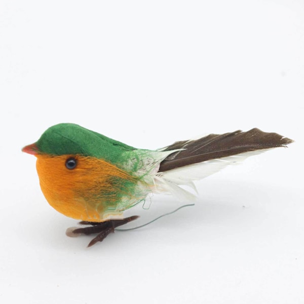 12 st Robin Fågel Julgransdekoration Hantverk MYCKET SÖT Konstgjord Fjäder, Orange, 9*3cm